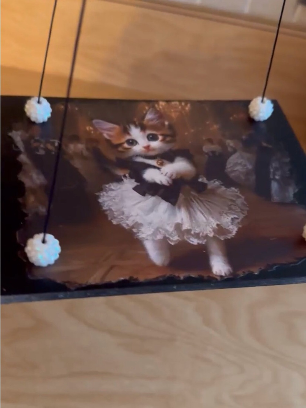 Hand crafted Decorative  fancy Cat floating hanging shelf
